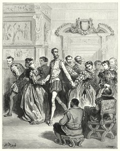 Gustave Dorés Don Quixote: "Zwei Damen machten hauptsächlich Don Quixote den Hof" von Gustave Dore