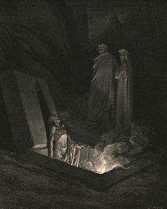 Er, sobald ich am Fuß des Grabes stand, musterte mich eine Weile, ca. 1890 von Gustave Dore