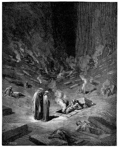Hölle: die Stadt Dis, römischer Gott der Unterwelt, 1863 von Gustave Dore