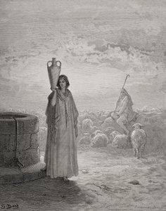 Jakob hütet Labans Herde, Illustration aus Dores 
