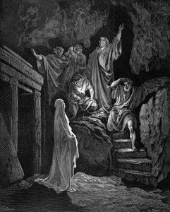 Jesus erweckt Lazarus aus seinem Grab, 1865-1866 von Gustave Dore