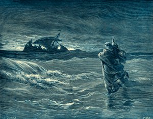 Jesus geht auf dem Meer - Bibel