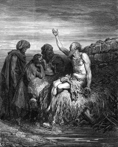 Hiob und seine Freunde, Gravur von Doré von Gustave Dore