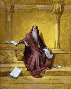 König Salomo, Gravur von Gustave Doré - Bibel von Gustave Dore