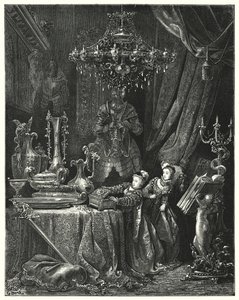 La Barbe-Bleue; Blaubart (Gravur) von Gustave Dore