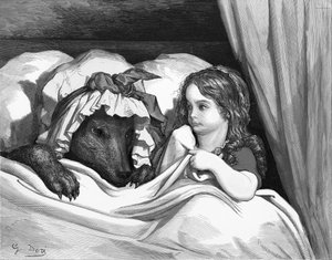 Rotkäppchen, Gravur von Gustave Doré