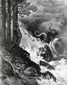 Orlando kämpft gegen den Ork, aus Der Wahnsinn des Orlando, Illustration