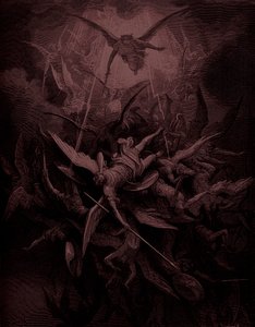 Das verlorene Paradies: Der Sturz der rebellischen Engel, Künstler Doré von Gustave Dore