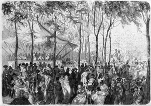 Paris - Bois de Boulogne - Der Pre Catelan - Zeichnung von Gustave Doré