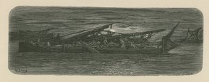Menschen auf dem Deck eines Bootes auf der Themse von Gustave Dore