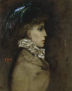 Porträt der Schauspielerin Sarah Bernhardt, 1844-1923, 1870 von Gustave Dore