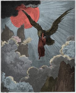 Purgatorio, Gesang 9: Dante wird in einem Traum von einem Adler entführt, Illustration aus "Die Göttliche Komödie" von Dante Alighieri, 1885 von Gustave Dore