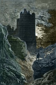 Romantik: „Das Schloss der Angst“ Illustration von Gustave Doré (1832-1883) Private Sammlung