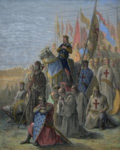 Saint Louis kommt vor Damiette an - Eroberung der ägyptischen Stadt durch die Kreuzfahrer am 6. Juni von Gustave Dore