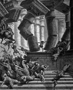 Samson bringt den Tempel von Dagon zum Einsturz, 1866