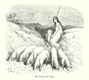 Sie hütet die Schweine von Gustave Dore