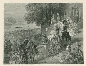 Zuschauer, die ein Bootsrennen beobachten von Gustave Dore