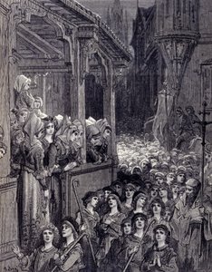 Der Kinderkreuzzug: Volksbewegungen, die 1212 in Deutschland und Frankreich entstanden und Tausende von Menschen bäuerlicher Herkunft hinter jungen Propheten versammelten, die sich als von Gott auserwählt erklärten, um Jerusalem und das Heilige Grab zu bef von Gustave Dore