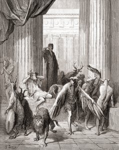 Die Gefährten des Odysseus, aus einer späten 19. Jahrhundert Ausgabe von Fables de La Fontaine von Gustave Dore