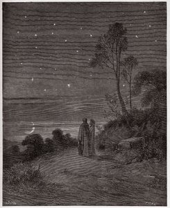 Die Göttliche Komödie, Inferno, Gesang 2: Der dunkle Himmel der ersten Nacht (Illustration von Gustave Doré) von Gustave Dore