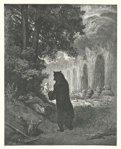 Die Fabeln von La Fontaine: Der Bär und der Gartenliebhaber von Gustave Dore
