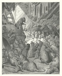 Die Fabeln von La Fontaine: Der Rat der Ratten von Gustave Dore
