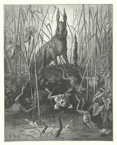 Die Fabeln von La Fontaine: Der Hase und die Frösche von Gustave Dore