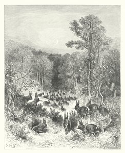 Die Fabeln von La Fontaine: Die Kaninchen von Gustave Dore