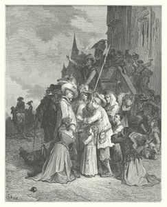 Die Fabeln von La Fontaine: Die Geier und die Tauben (Gravur) von Gustave Dore