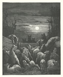 Die Fabeln von La Fontaine: Die Wölfe und die Schafe von Gustave Dore