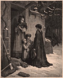 Die Heuschrecke und die Ameise, Illustration aus der Fabel von Jean de la Fontaine von Gustave Dore
