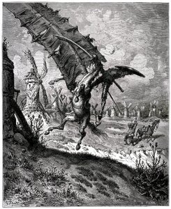 Der geniale Hidalgo Don Quixote des Kanals von Miguel de Cervantes von Gustave Dore