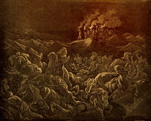 Die Midianiter werden in die Flucht geschlagen - Bibel von Gustave Dore