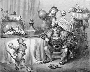 Der Oger empfängt die Katze, Illustration für 