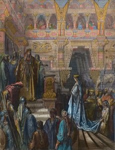 Die Königin von Saba vor Salomo, graviert von Gustave Doré