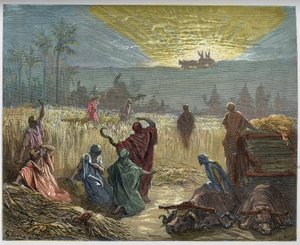 Die Rückkehr der Bundeslade nach Beth-Schemesch - Altes Testament - Gravur in „The Bible illustree“ von Gustave Dore (1832-1883) - Gravur aus „The Dore Bible“ von Gustave Dore