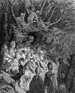 Das Flussufer - Unter den Bäumen von Gustave Dore