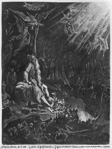 Der ewige Jude und das Jüngste Gericht, graviert von Félix Jean Gauchard (1825-72) von Gustave Dore