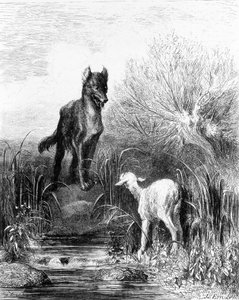 Der Wolf und das Lamm „Fabeln“ von La Fontaine von Doré