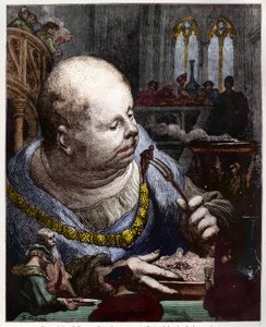 Die Pilger werden in Salaten gegessen - Illustration aus „Gargantua und Pantagruel“ von François Rabelais - Gravur von Gustave Doré von Gustave Dore