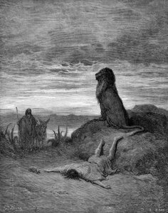 Der Prophet von einem Löwen getötet