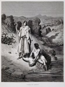 Tobias und der Engel, Illustration aus der Dore-Bibel von Gustave Dore