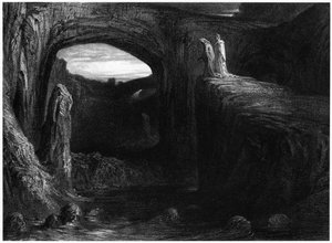 Virgil und Dante betreten die Hölle, Illustration aus 