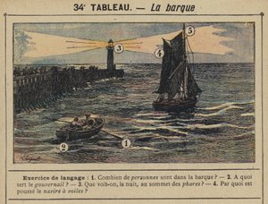 Das Boot (Farblithografie) von Gustave Fraipont