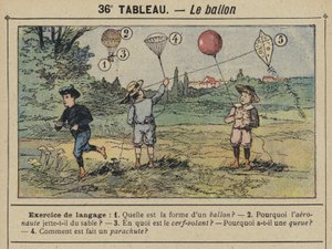 Der Ballon (Farblithografie) von Gustave Fraipont