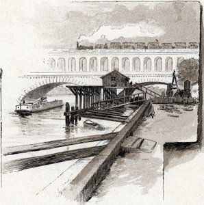 Ansicht der Viaduktbrücke des Point du Jour, Boulogne-Billancourt