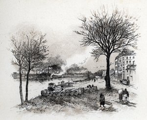 Ansicht von Ivry sur Seine (Ivry-sur-Seine) Zeichnung von Gustave Fraipont (1849-1923) aus Saint-Juirs