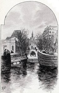 Ansicht des Krankenhauses Saint-Louis in Paris vom Kanal Saint-Martin