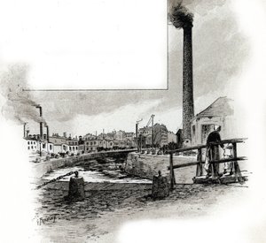 Ansicht des trockenen Flussbetts des Kanals Saint-Martin während der Reinigungsperiode von Gustave Fraipont
