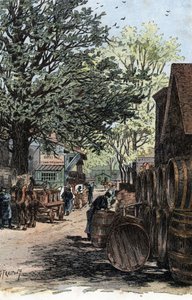 Ansicht des neuen Lagers in der Rue Laroche, Bercy, Paris von Gustave Fraipont